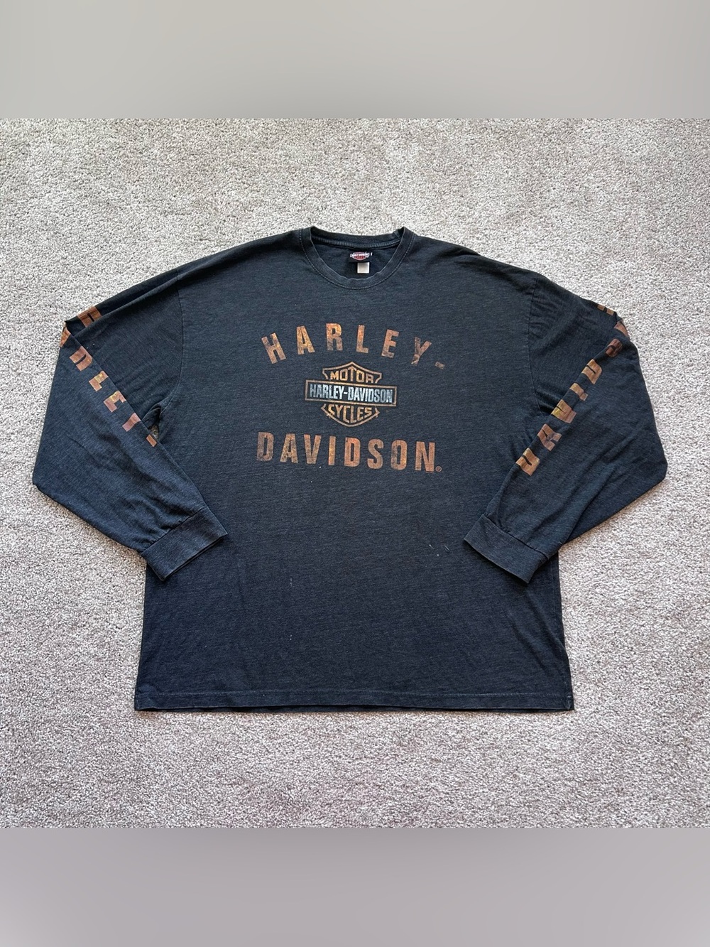Vintage Harley Davidson Long Sleeve Shirt XXL Stinger Medina OH Sleeve Hits